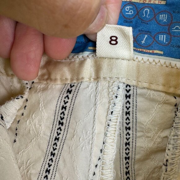 Burning Torch Cream Black Striped Wide Leg Hi-Waist Culottes Pants Women's sz8 - Picture 9 of 10